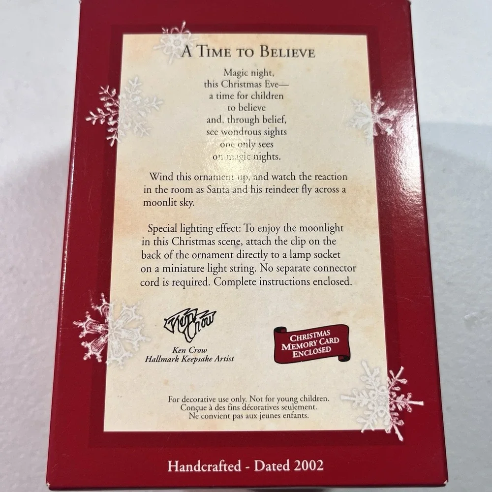 Hallmark Ornaments 3 A Time To Believe Sittin On Santa Lap Joyful‎ Messenger NIB